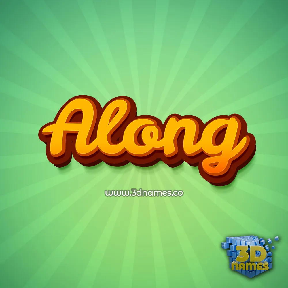 along in Green Rays style - 3D name wallpaper