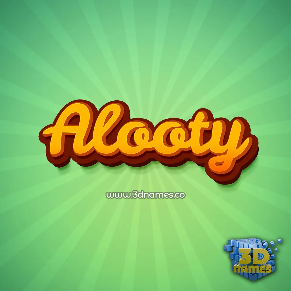 alooty in Green Rays style - 3D name wallpaper