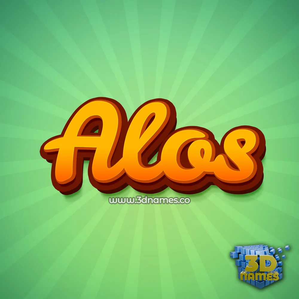 alos in Green Rays style - 3D name wallpaper
