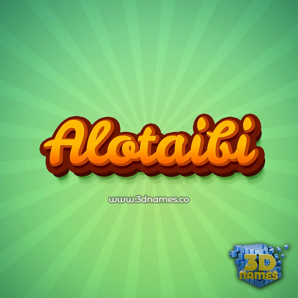 alotaibi in Green Rays style - 3D name wallpaper