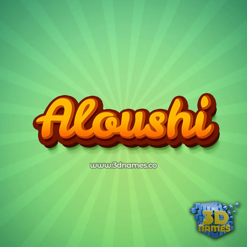 aloushi in Green Rays style - 3D name wallpaper