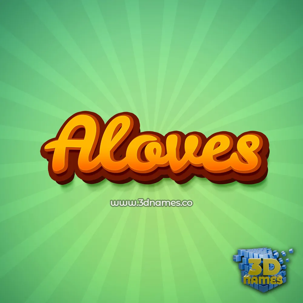aloves in Green Rays style - 3D name wallpaper