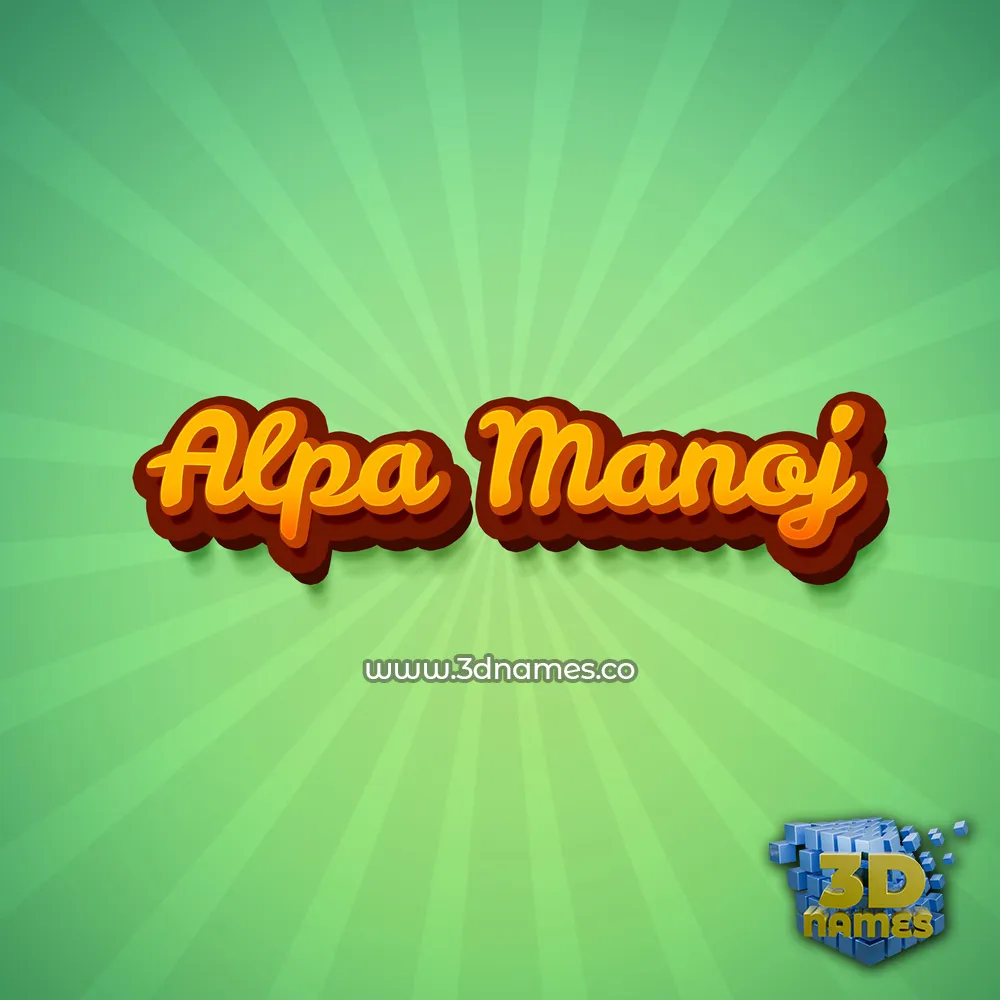 alpa manoj in Green Rays style - 3D name wallpaper