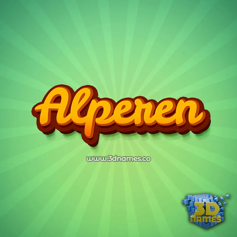 alperen in Green Rays style - 3D name wallpaper