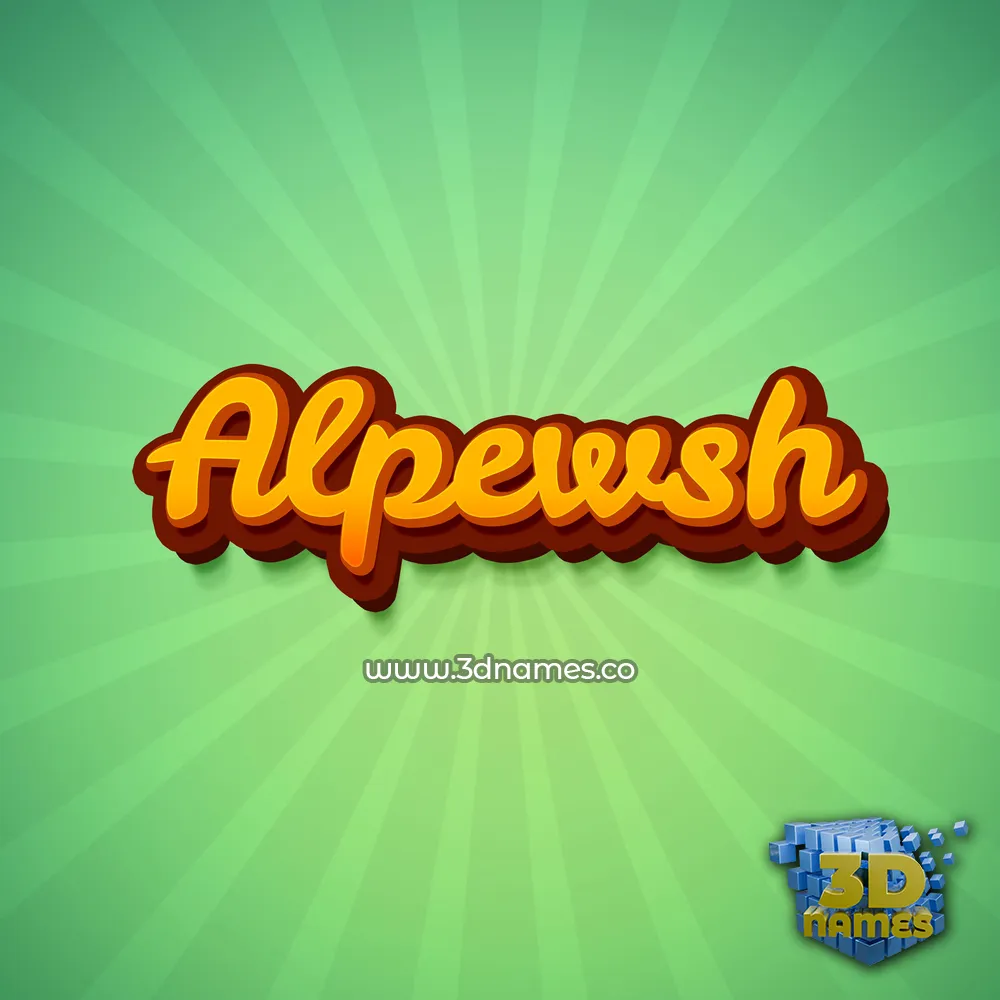 alpewsh in Green Rays style - 3D name wallpaper