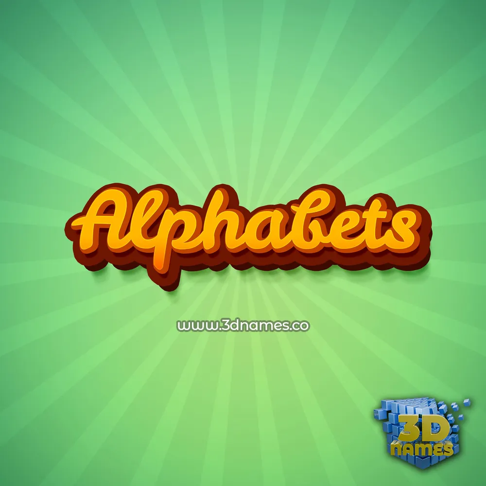 alphabets in Green Rays style - 3D name wallpaper