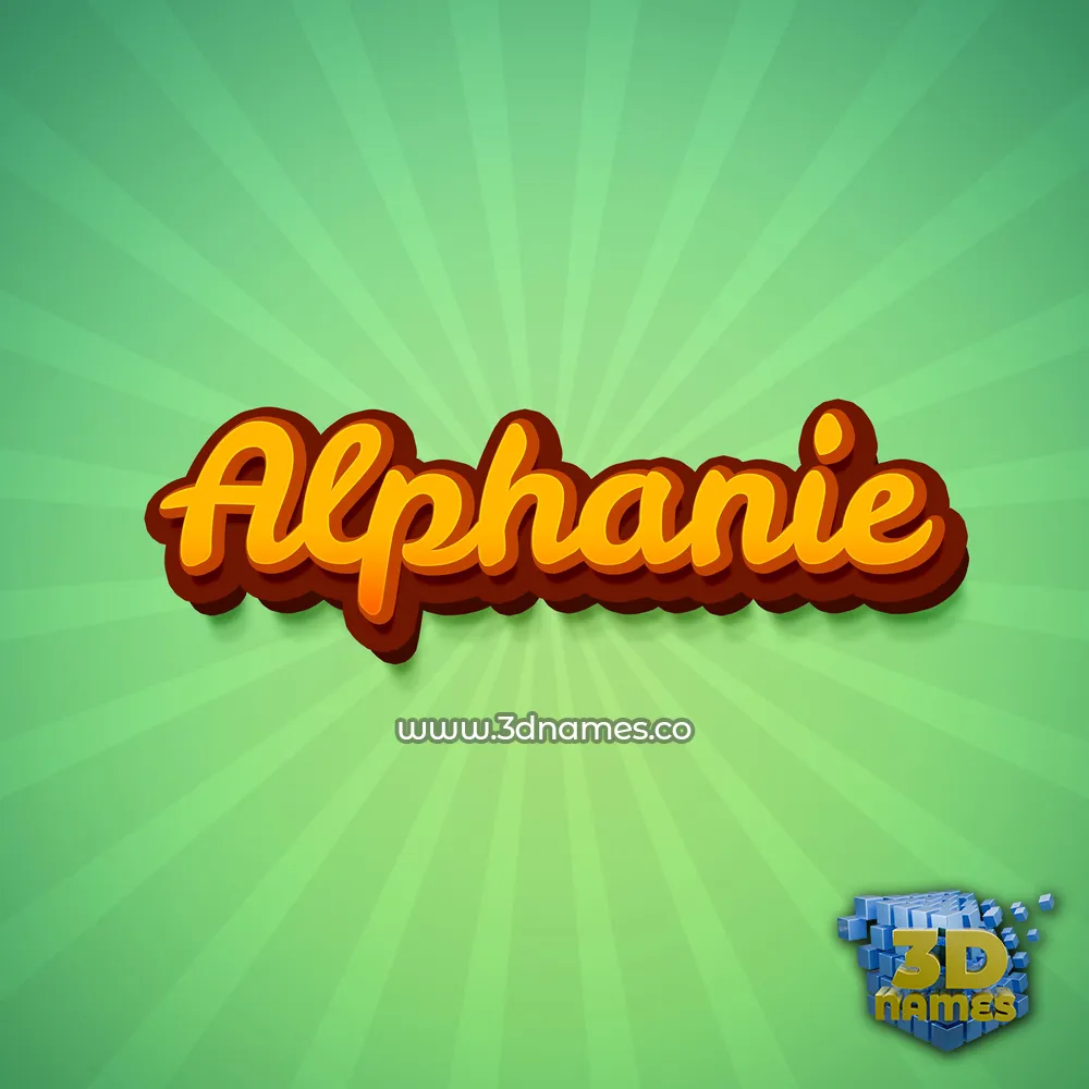 alphanie in Green Rays style - 3D name wallpaper