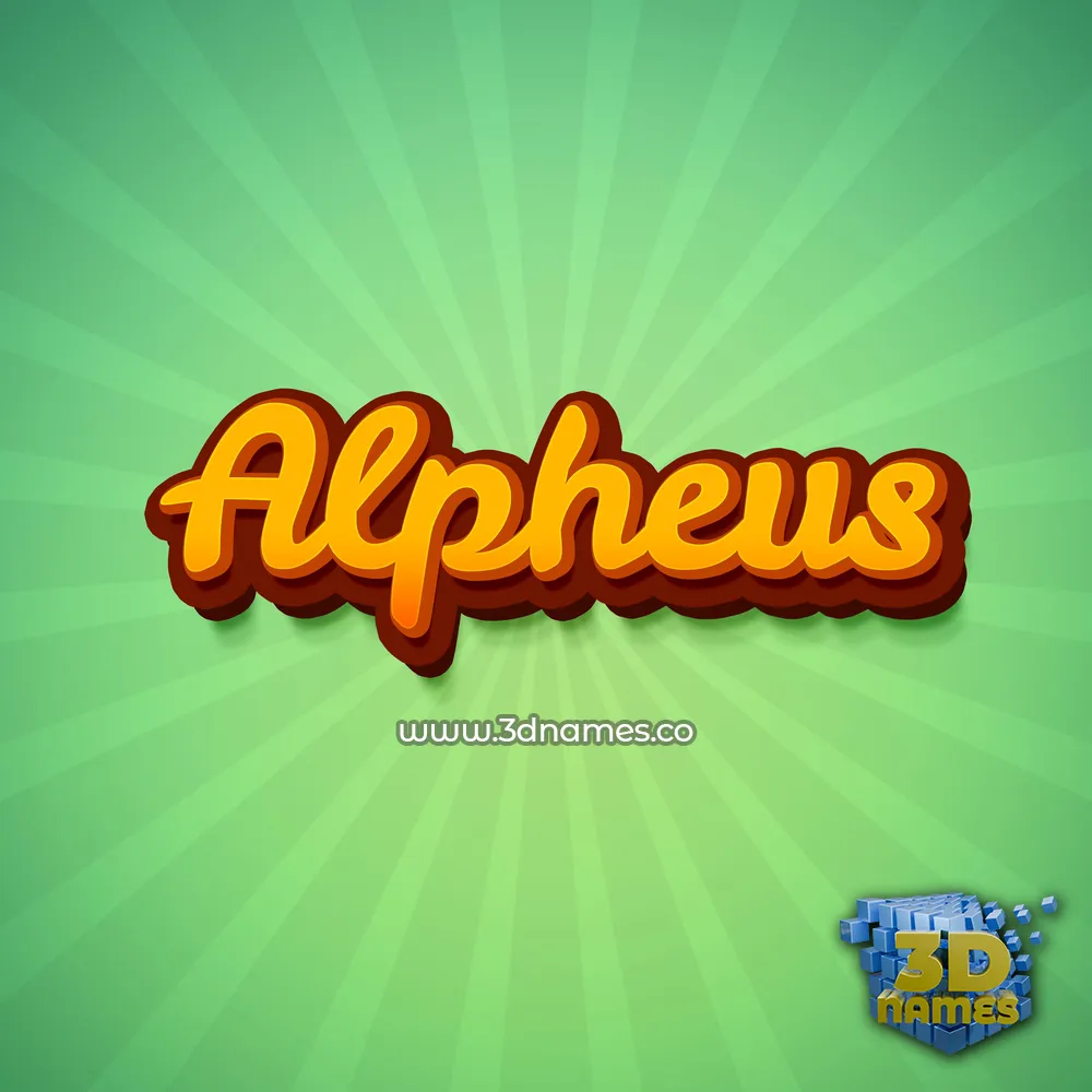 alpheus in Green Rays style - 3D name wallpaper
