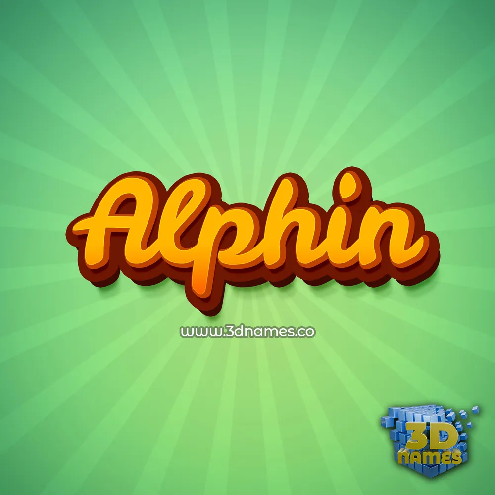alphin in Green Rays style - 3D name wallpaper