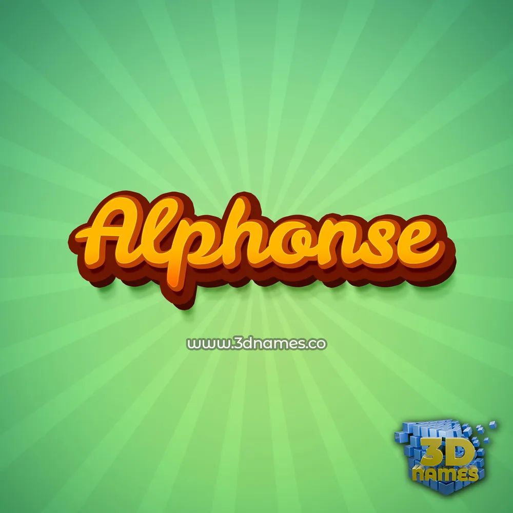 alphonse in Green Rays style - 3D name wallpaper