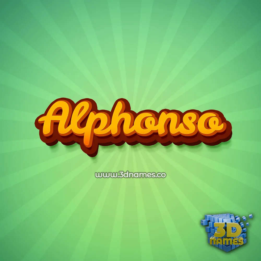 alphonso in Green Rays style - 3D name wallpaper