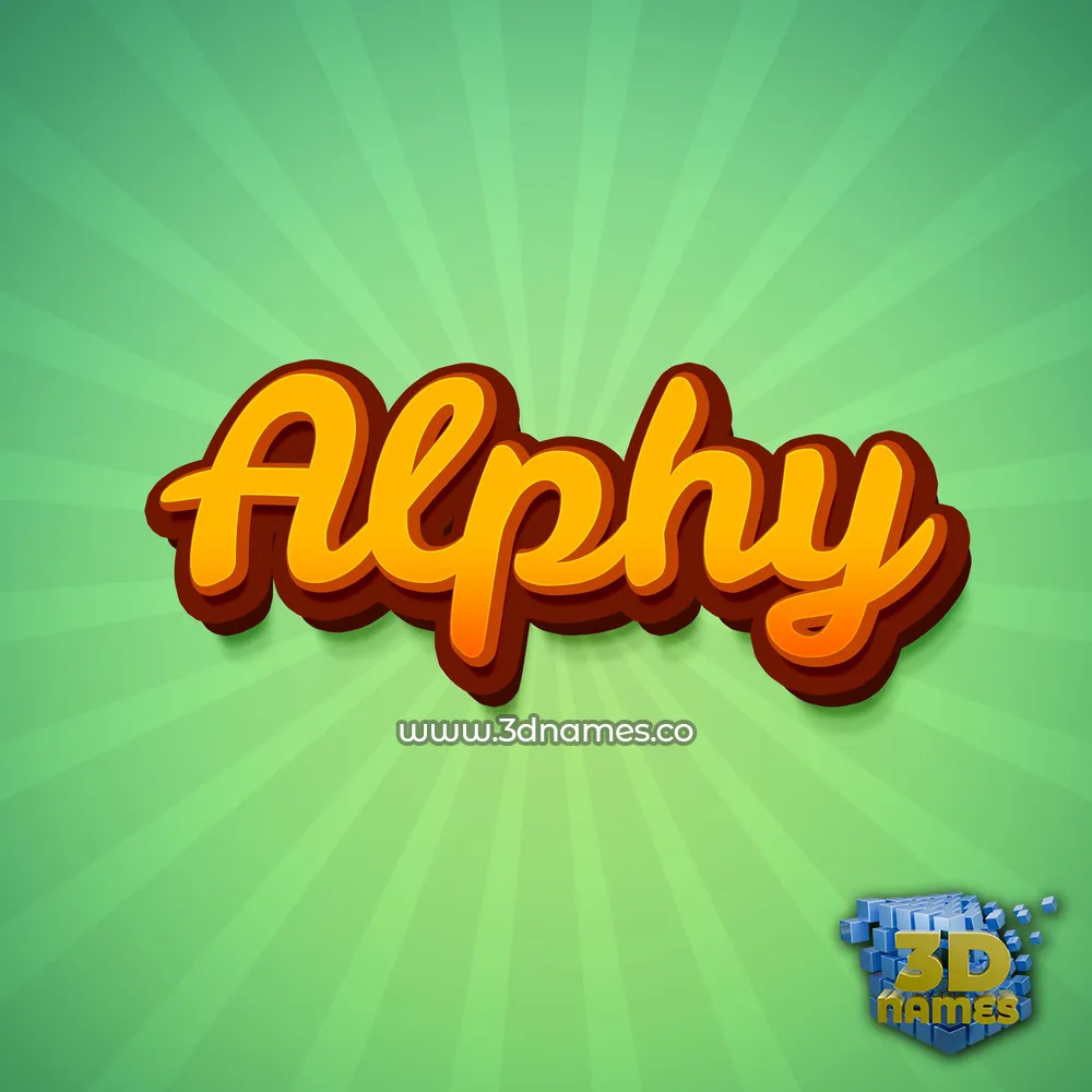alphy in Green Rays style - 3D name wallpaper