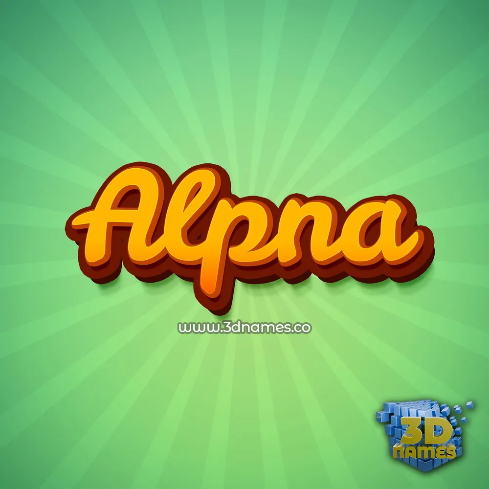 alpna in Green Rays style - 3D name wallpaper