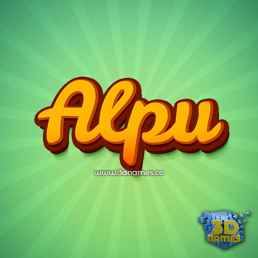 alpu in Green Rays style - 3D name wallpaper