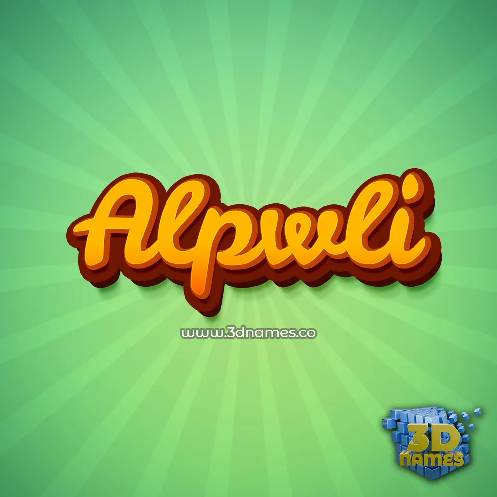 alpwli in Green Rays style - 3D name wallpaper