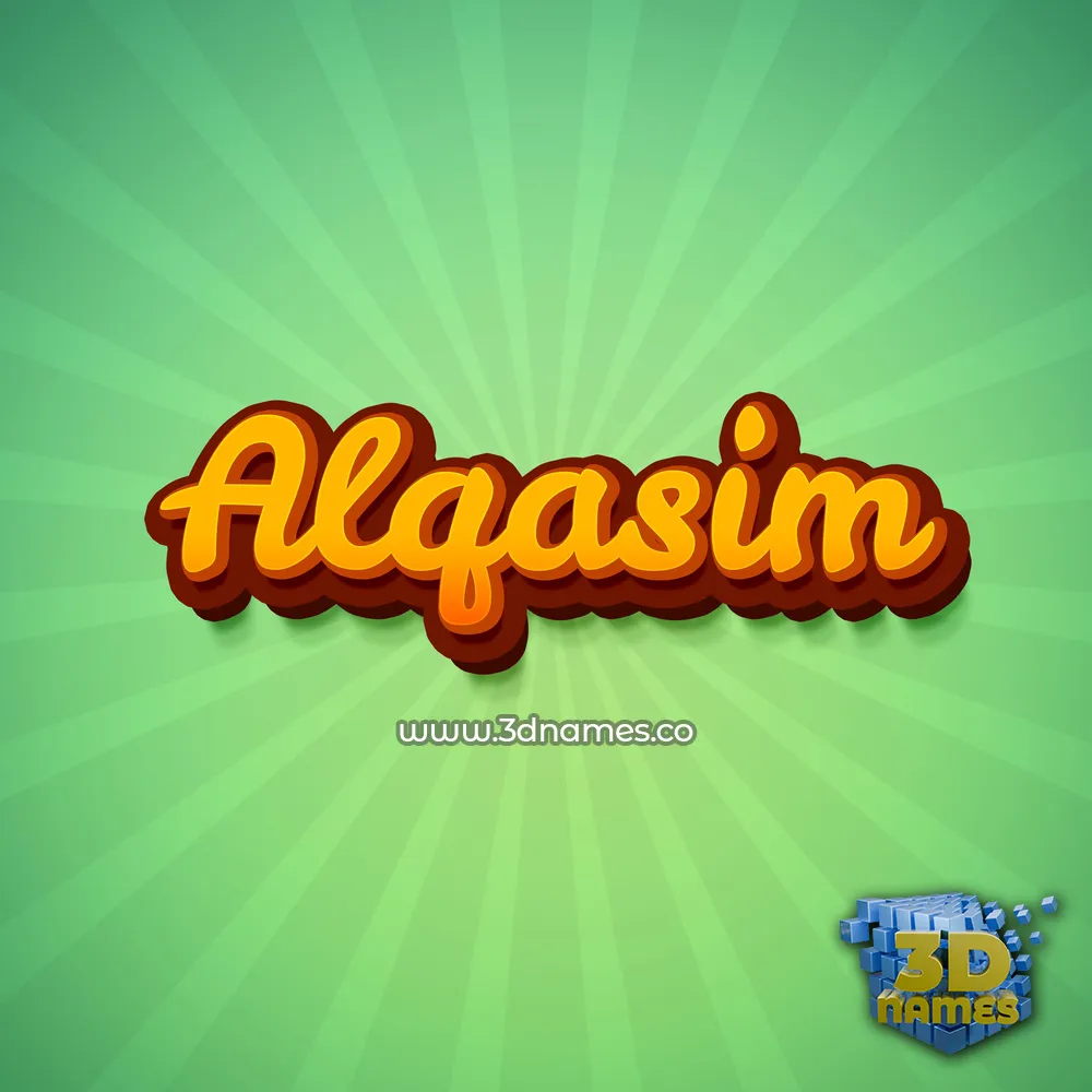 alqasim in Green Rays style - 3D name wallpaper