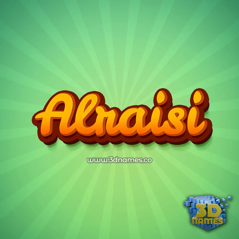 alraisi in Green Rays style - 3D name wallpaper