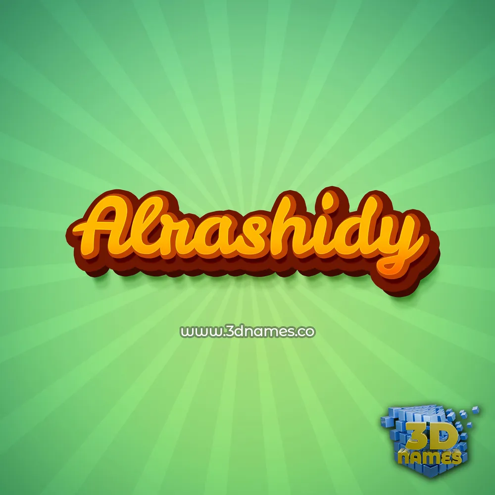 alrashidy in Green Rays style - 3D name wallpaper