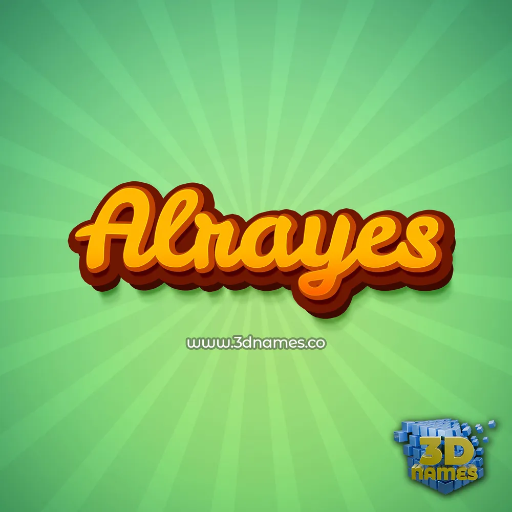 alrayes in Green Rays style - 3D name wallpaper