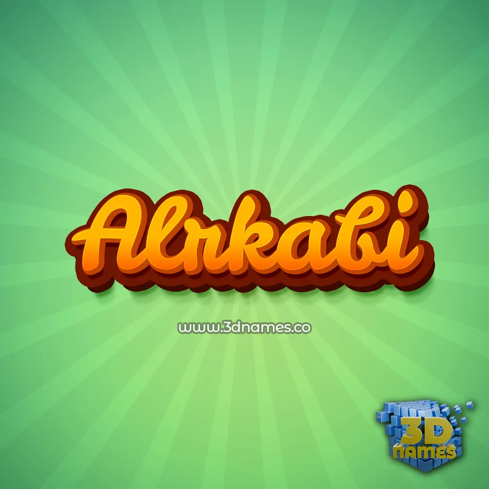 alrkabi in Green Rays style - 3D name wallpaper