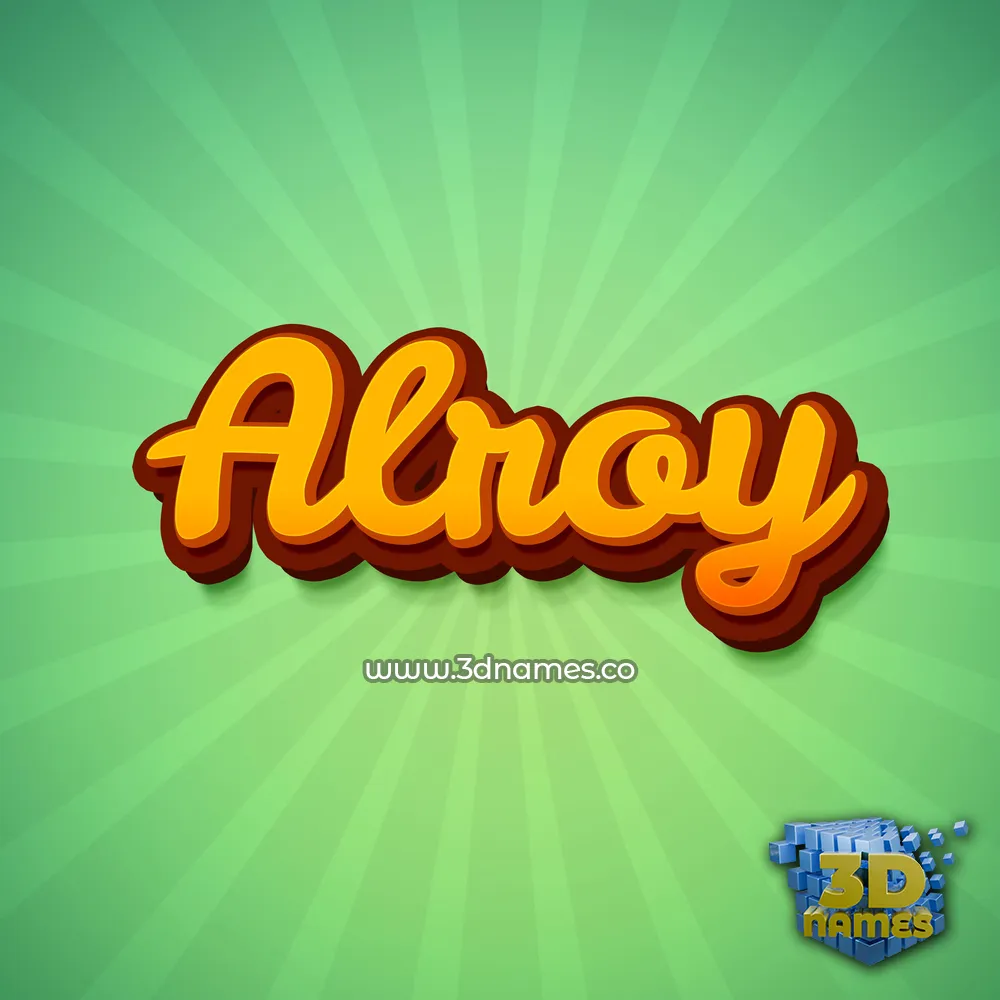 alroy in Green Rays style - 3D name wallpaper