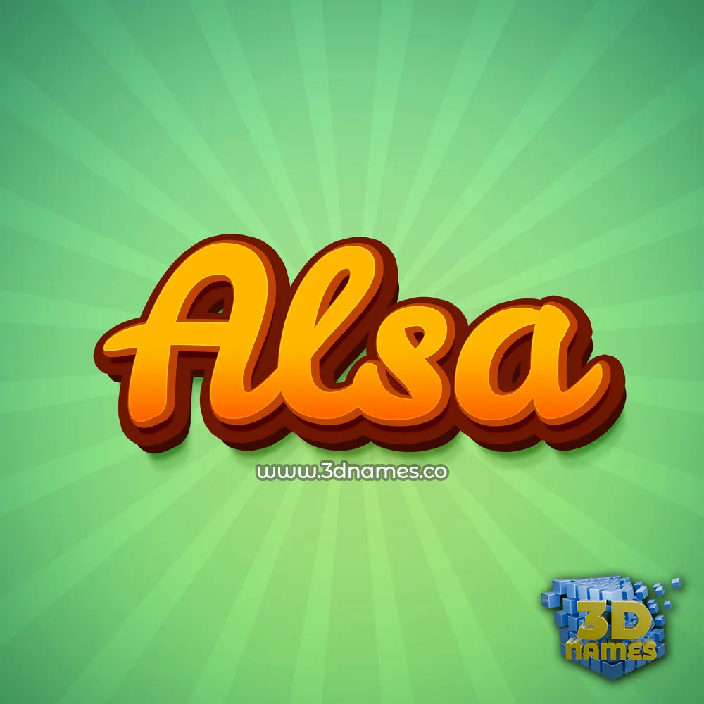 alsa in Green Rays style - 3D name wallpaper