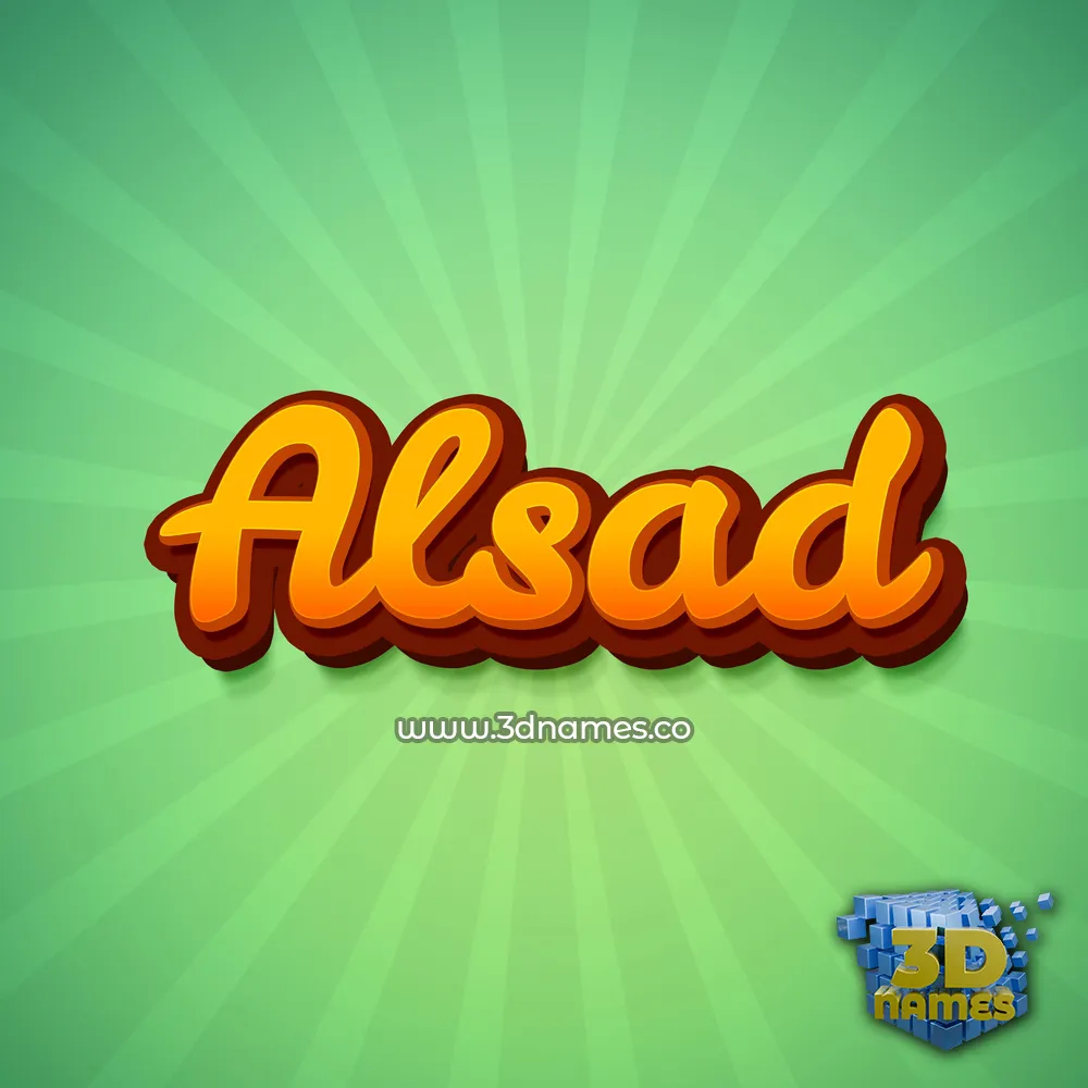 alsad in Green Rays style - 3D name wallpaper