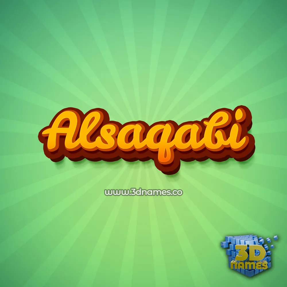 alsaqabi in Green Rays style - 3D name wallpaper