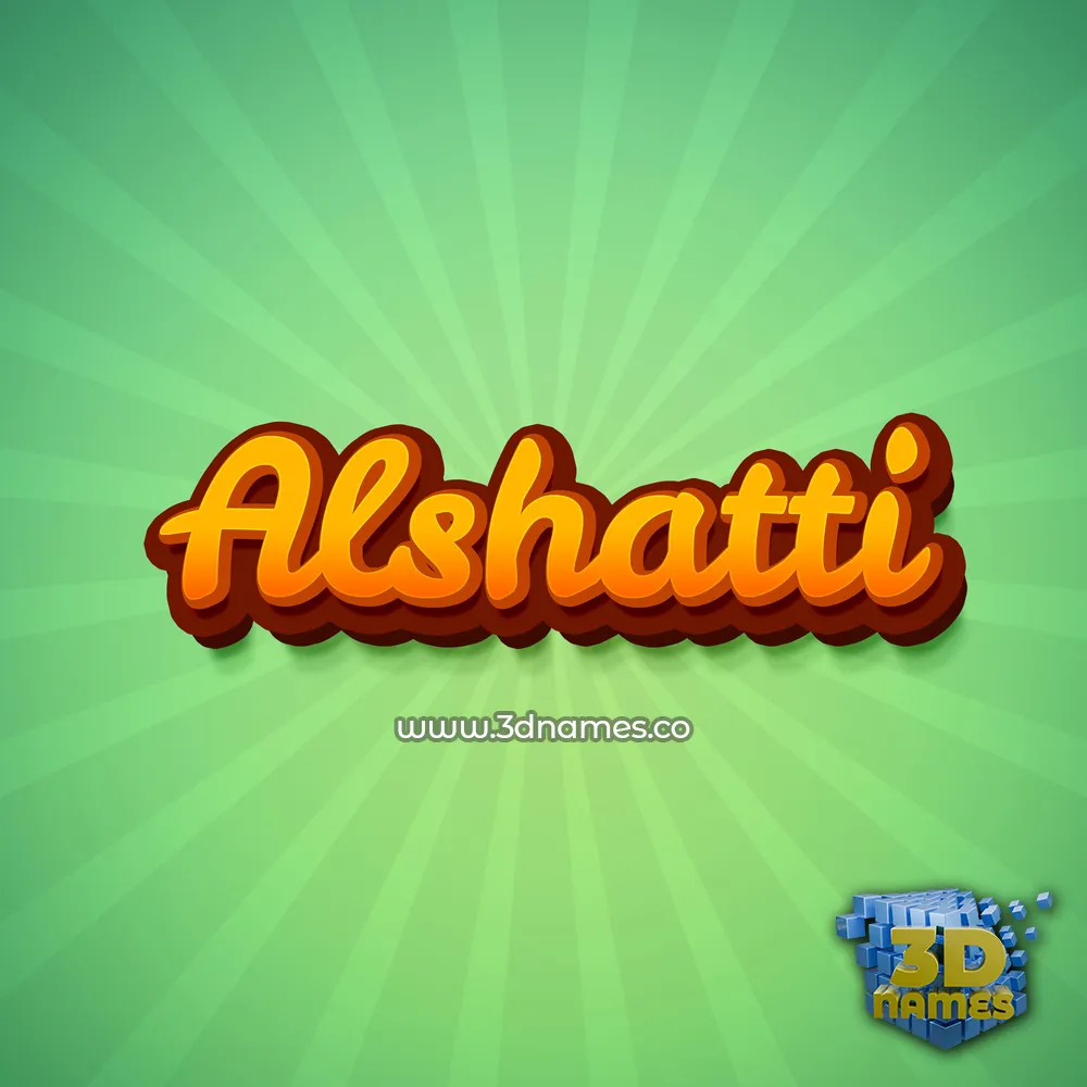 alshatti in Green Rays style - 3D name wallpaper