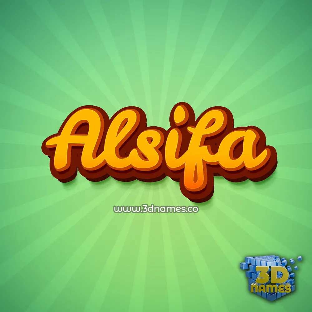 alsifa in Green Rays style - 3D name wallpaper