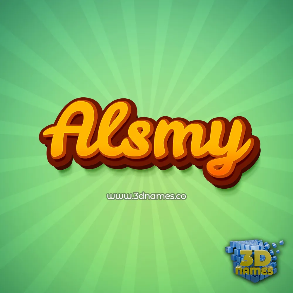 alsmy in Green Rays style - 3D name wallpaper