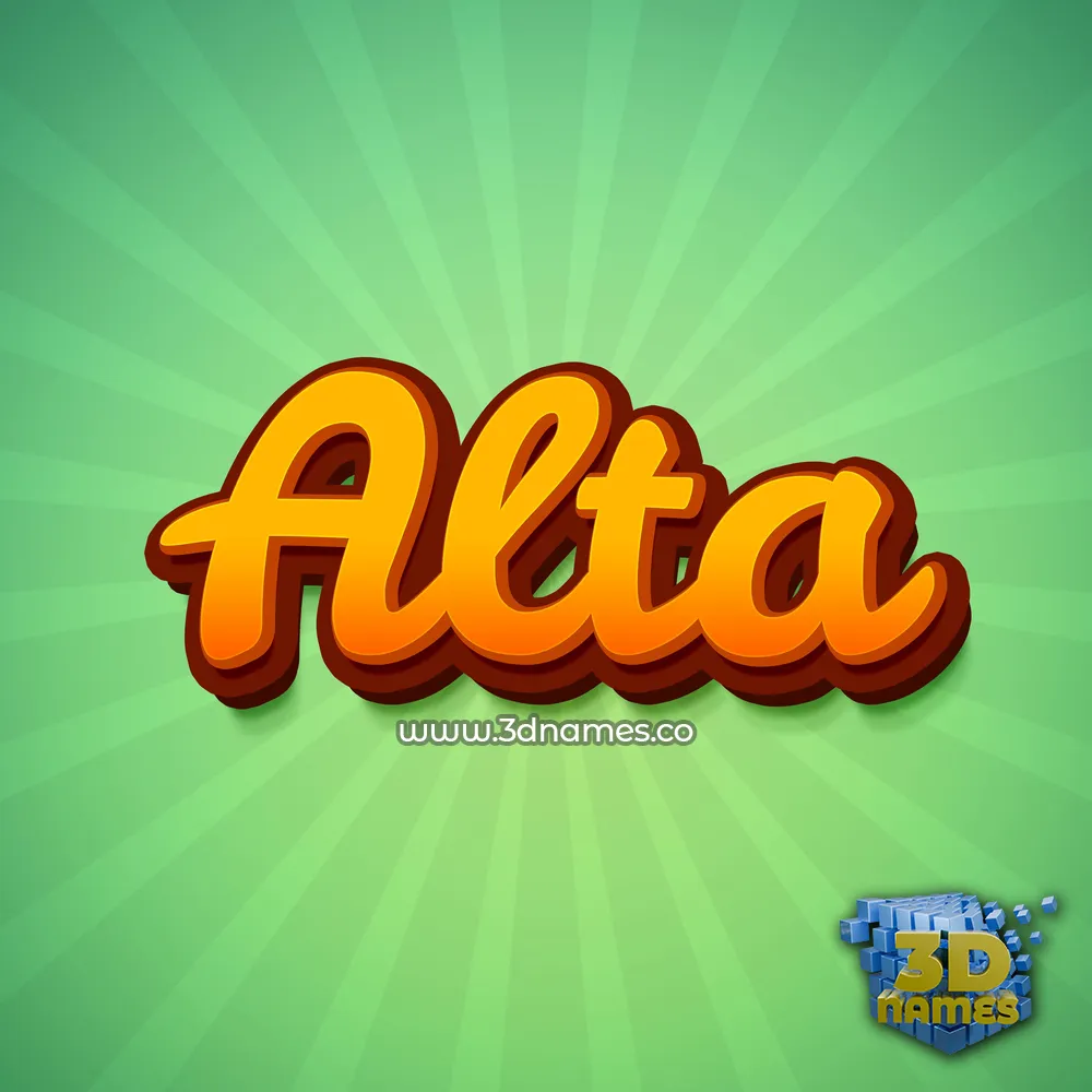 alta in Green Rays style - 3D name wallpaper