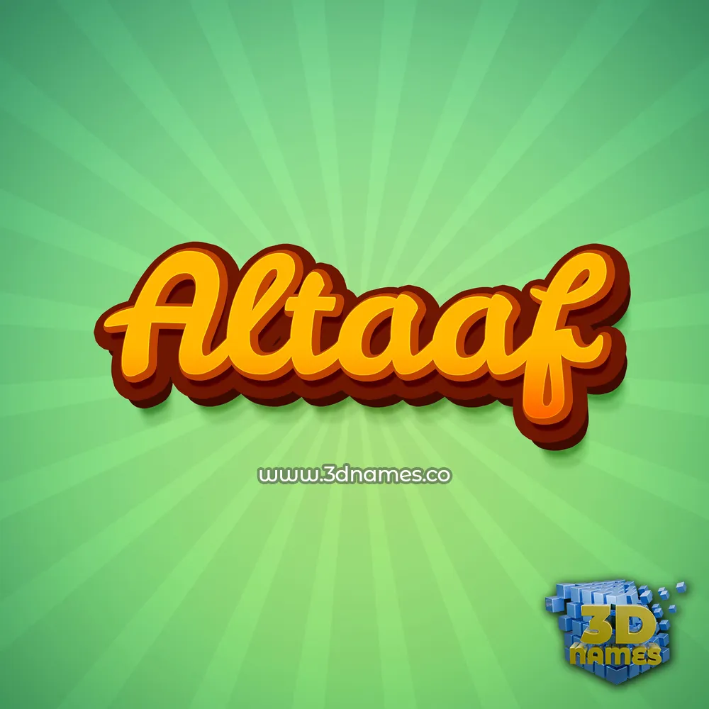 altaaf in Green Rays style - 3D name wallpaper