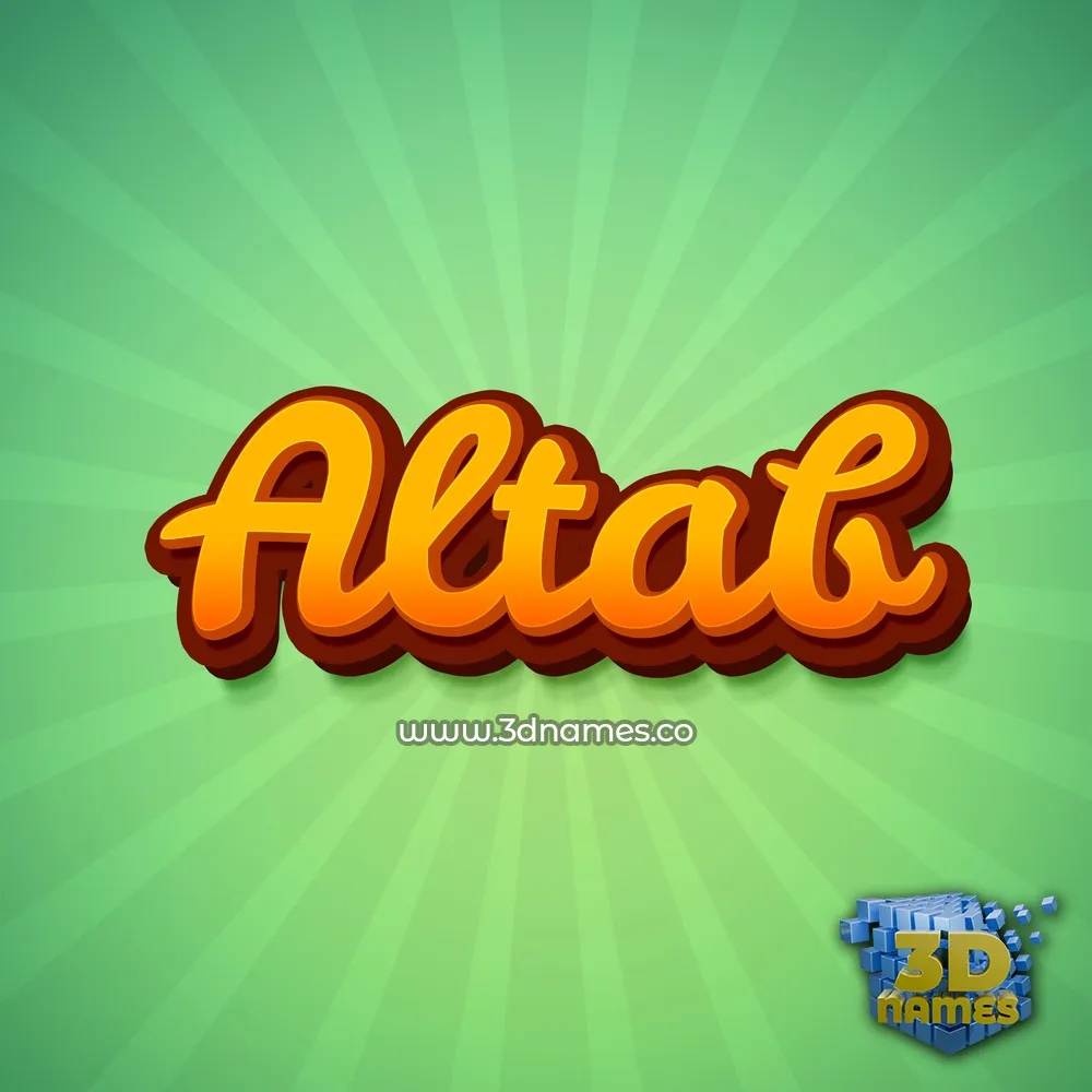 altab in Green Rays style - 3D name wallpaper