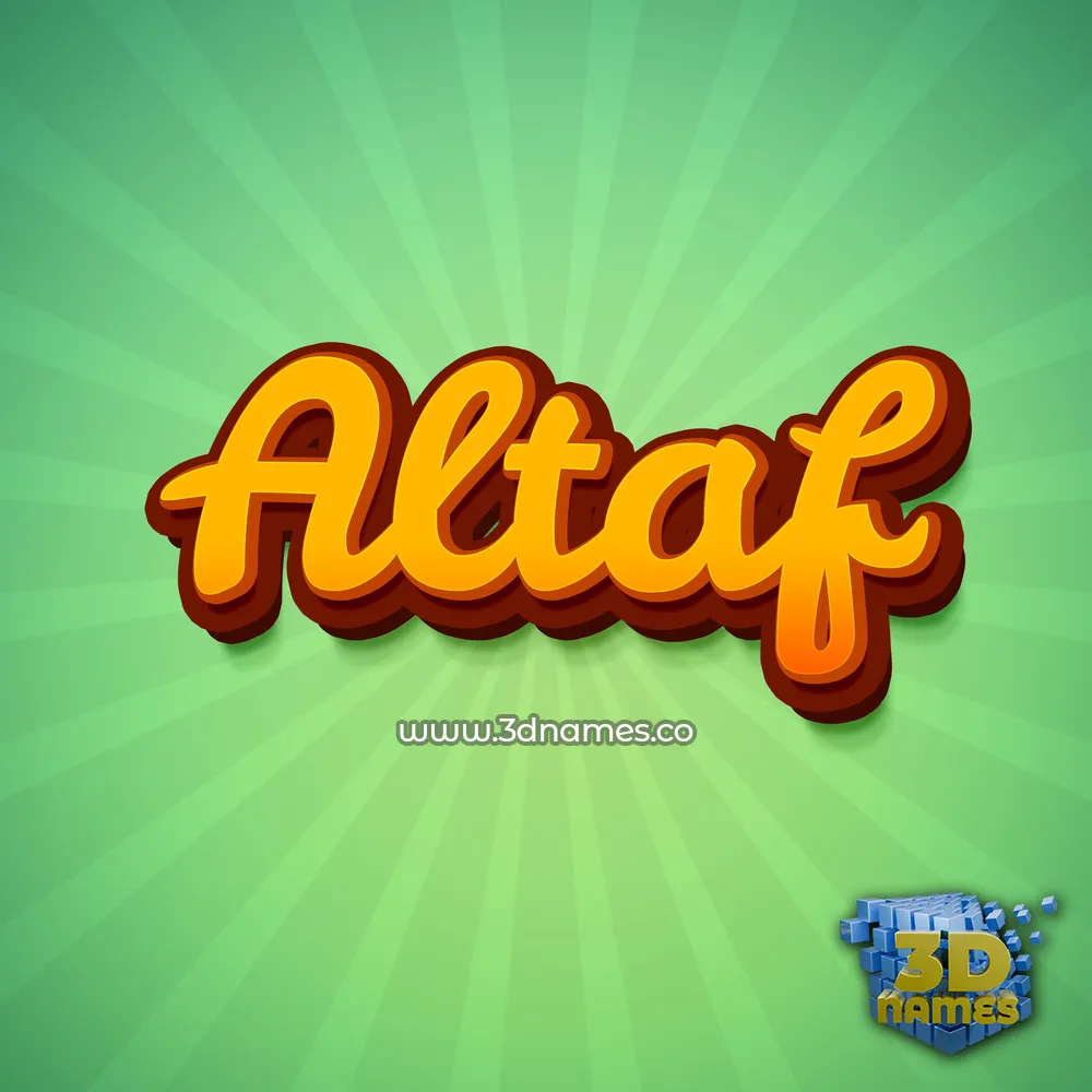 altaf in Green Rays style - 3D name wallpaper