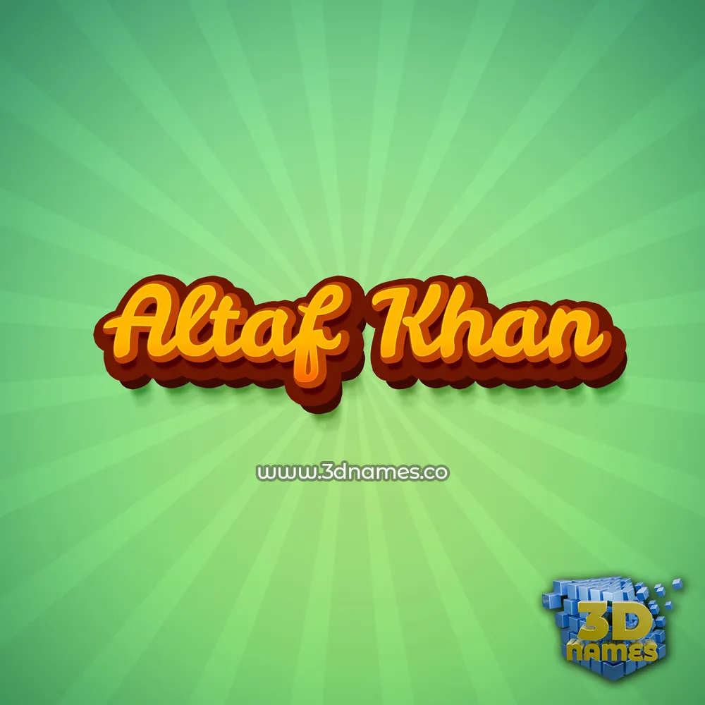 altaf khan in Green Rays style - 3D name wallpaper