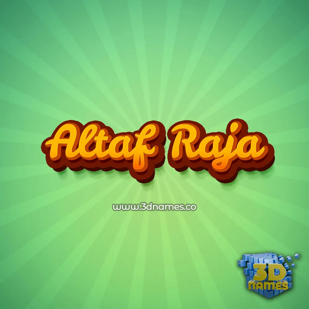altaf raja in Green Rays style - 3D name wallpaper