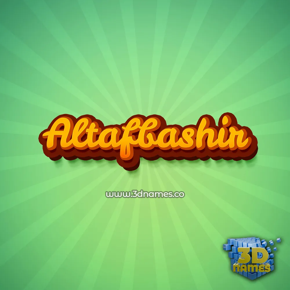 altafbashir in Green Rays style - 3D name wallpaper
