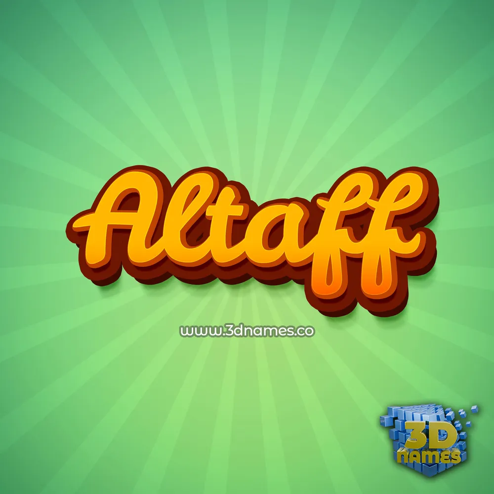 altaff in Green Rays style - 3D name wallpaper