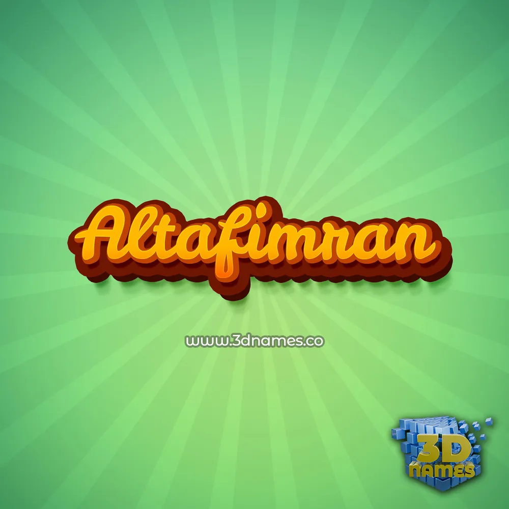 altafimran in Green Rays style - 3D name wallpaper