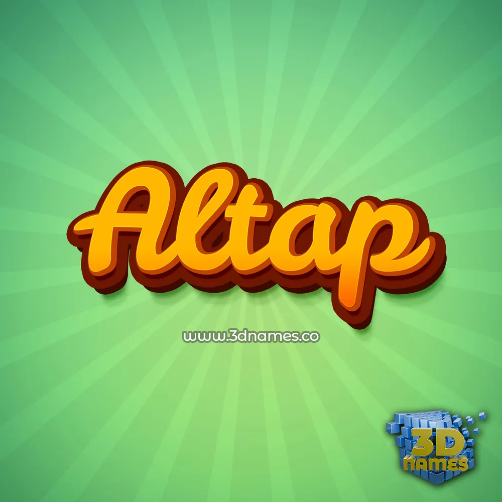 altap in Green Rays style - 3D name wallpaper
