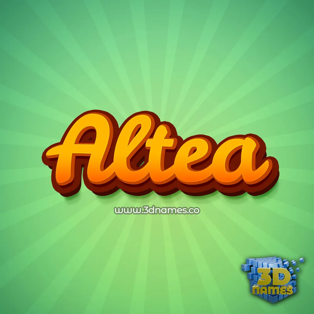altea in Green Rays style - 3D name wallpaper