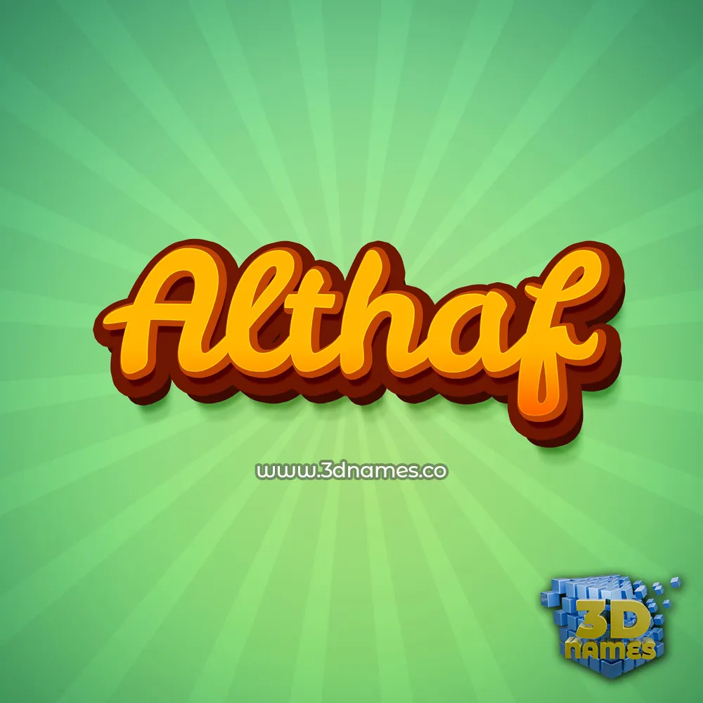 althaf in Green Rays style - 3D name wallpaper