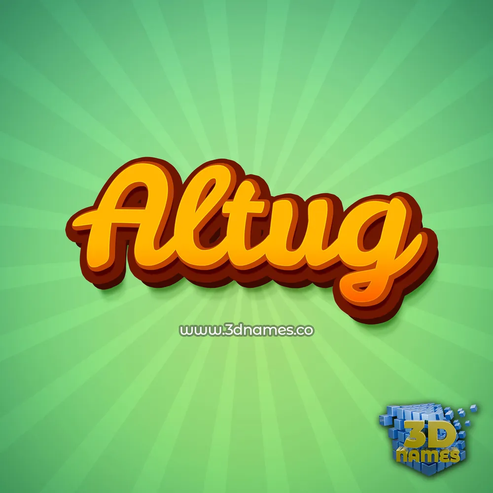 altug in Green Rays style - 3D name wallpaper