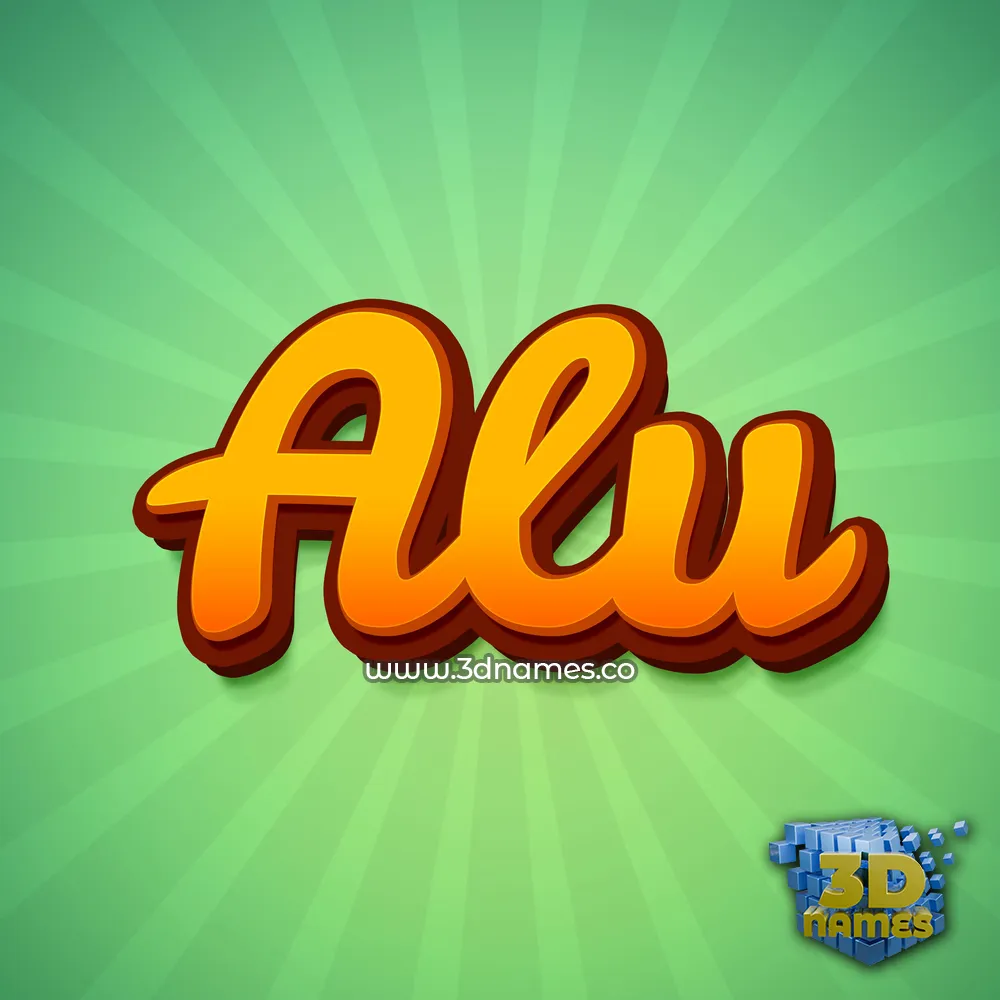 alu in Green Rays style - 3D name wallpaper