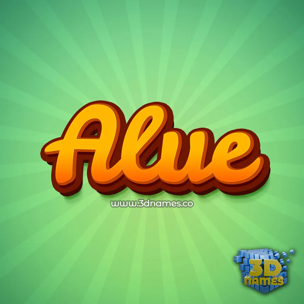 alue in Green Rays style - 3D name wallpaper