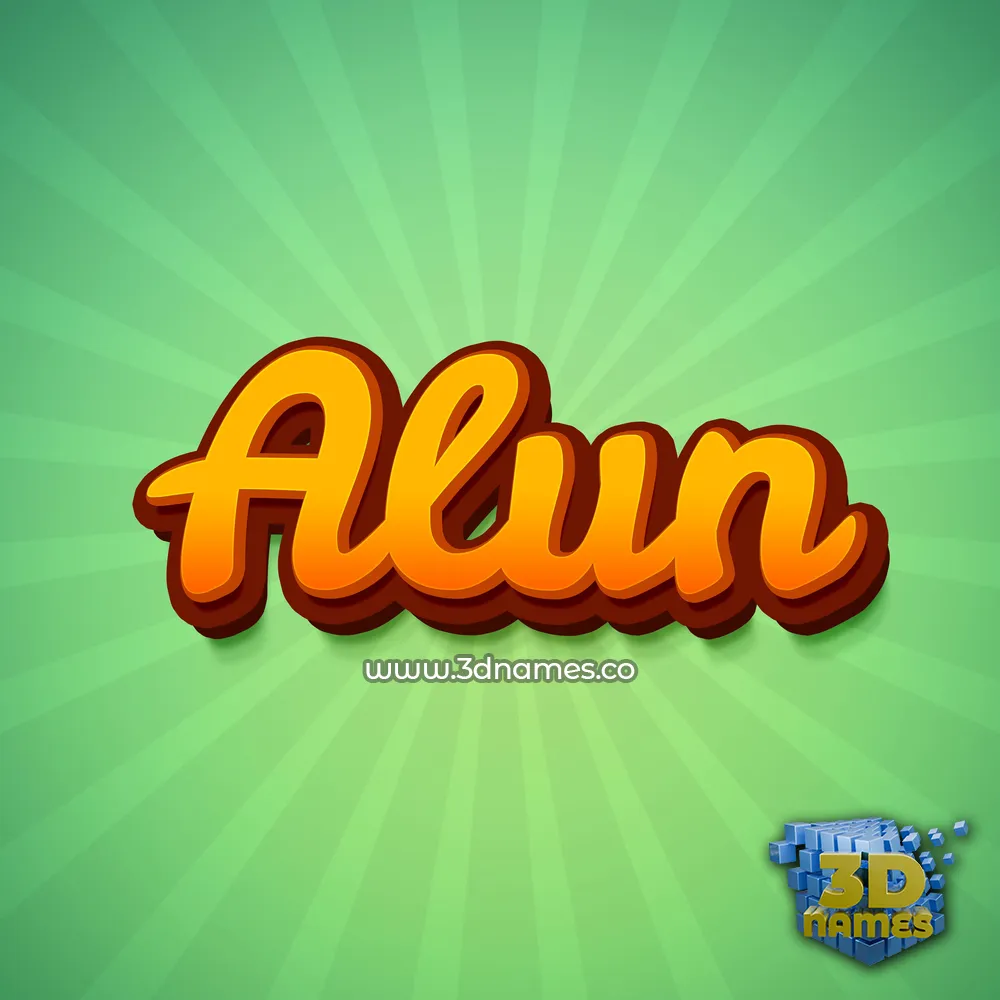alun in Green Rays style - 3D name wallpaper