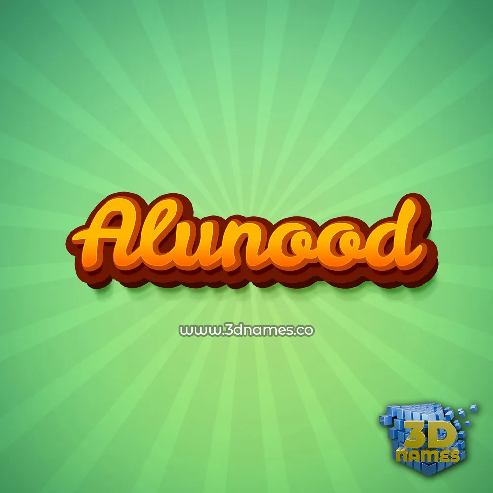 alunood in Green Rays style - 3D name wallpaper