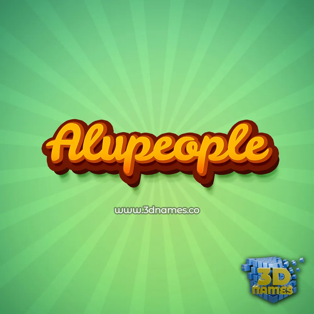alupeople in Green Rays style - 3D name wallpaper