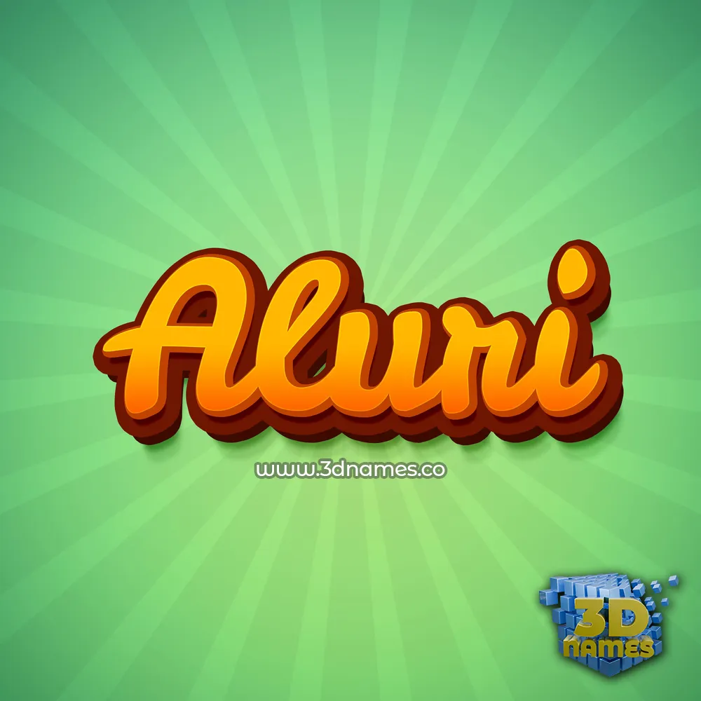 aluri in Green Rays style - 3D name wallpaper